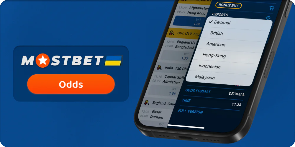 На сайте Mostbet представлены различные форматы коэффициентов для украинских игроков.